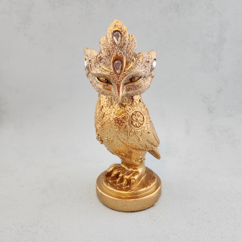 Gold Owl With Jewels (approx. 15x6cm)