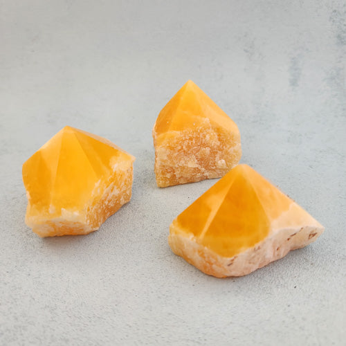 Orange Calcite Partially Polished Point (assorted. approx. 4.3-5.4x5.5-5.7x4.2-4.3cm)