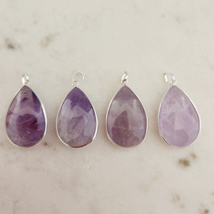 Amethyst Tear Drop Pendant