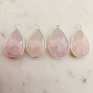 Rose Quartz Tear Drop Pendant