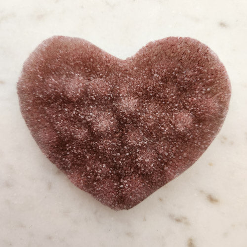 Pink Amethyst Druzy Heart (approx. 9.5x11.2x1.5cm)