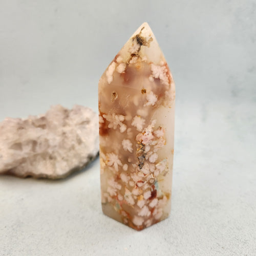 Blossom aka Flower Agate Polished Point (approx. 12x4.9x4.6cm)