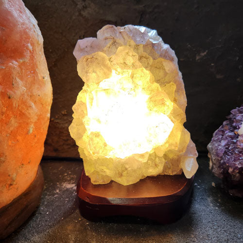 Amethyst Cluster Lamp (approx. 19.3x14.2x12.9cm)