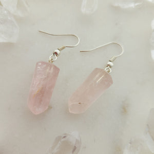 Rose Quartz Point Earrings