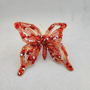 Red Sparkly Butterfly with Clip