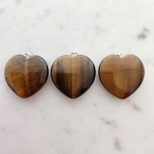 Gold Tiger's Eye Heart Pendant