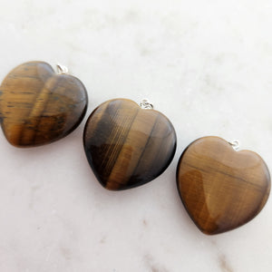 Gold Tiger's Eye Heart Pendant