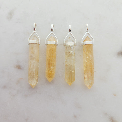 Citrine Point Pendant (assorted. heat treated. sterling silver)