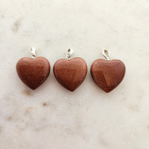 Gold Sandstone Heart Pendant