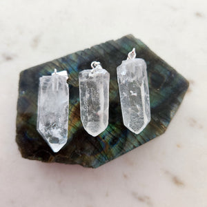 Clear Quartz Natural Point Pendant