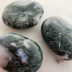 Moss Agate Palm Stone