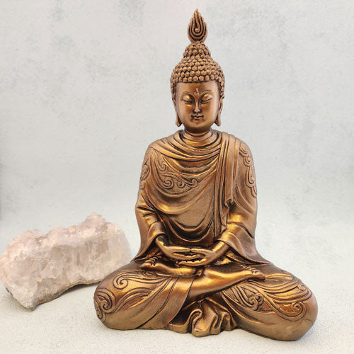 Bronze Look Buddha (approx. 21x14x7cm)