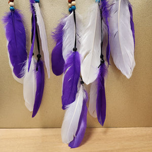 Purple & White Dream Catcher with Agate