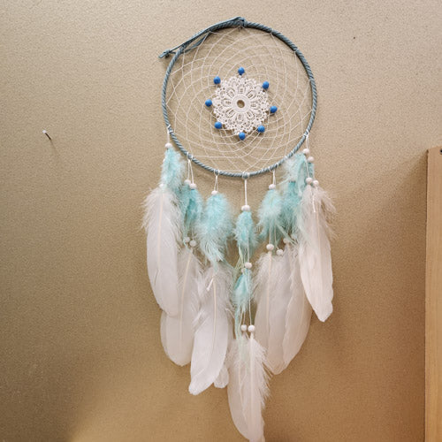 Mint & White Dream Catcher (hoop approx. 20cm diameter)