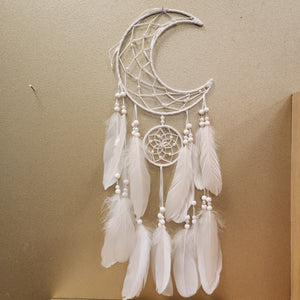 White Crescent Moon Dreamcatcher