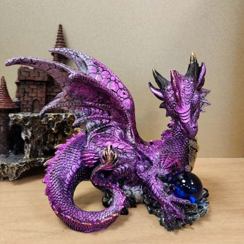 Purple Dragon with Ball (approx. 18x21x14cm)