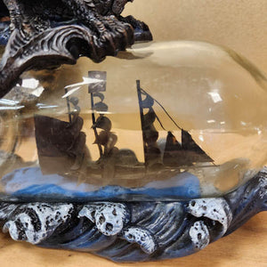 Black Dragon with Ship in a Bottle