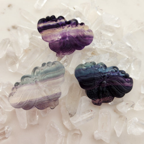 Rainbow Fluorite Butterfly Pendant (assorted)