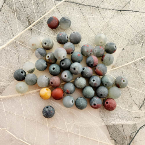 Bloodstone Frosted Bead (assorted. round. approx. 8mm)