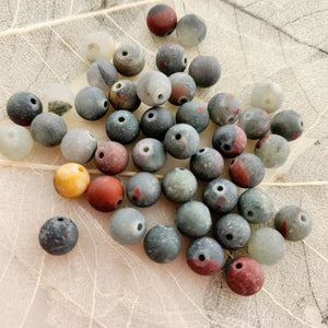 Bloodstone Frosted Bead