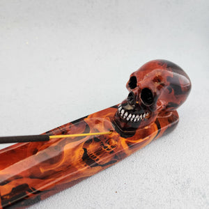 Skull Flames Incense Holder