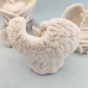 Cherub On Heart In Angel Wings LED