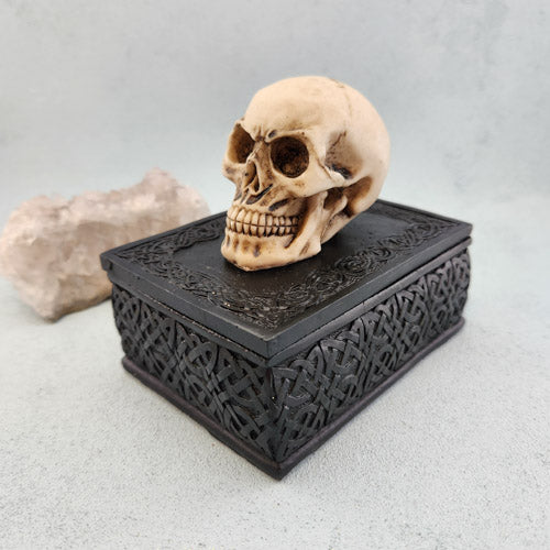 Celtic Skull Trinket Box (approx. 11.5x7.5cm)