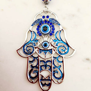 Hamsa Hand with Blue Eye Hanging