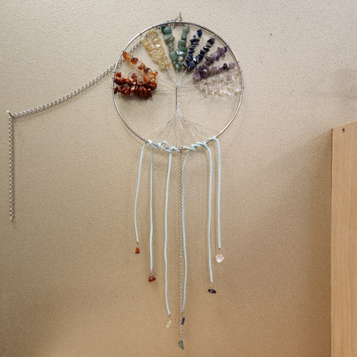 Chakra Tree of Life Hanging Dreamcatcher (approx. 20cm)