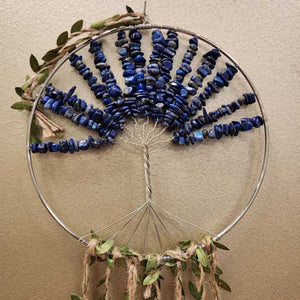 Lapis Crystal Tree of Life Hanging