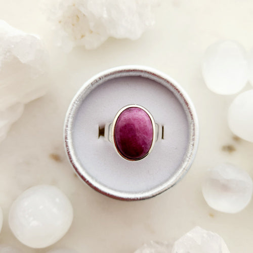 Ruby Oval Ring (sterling silver)