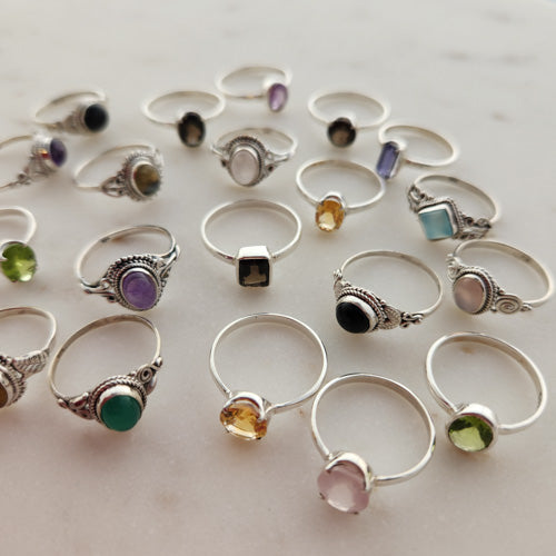 Crystal Ring (sterling silver. assorted crystals & designs) – Inspire ...