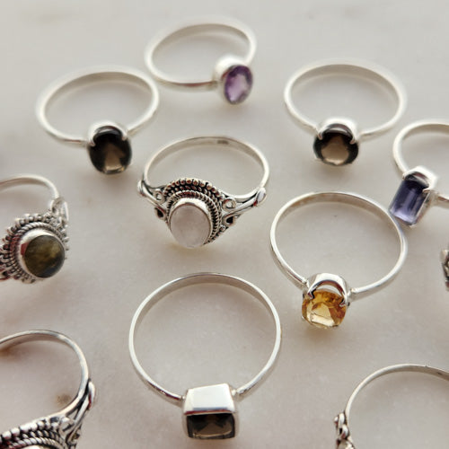 Crystal Ring (sterling silver. assorted crystals & designs) – Inspire ...