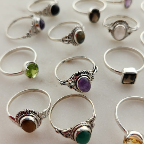 Crystal Ring (sterling silver. assorted crystals & designs) – Inspire ...