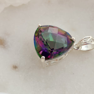 Mystic Topaz Triangular Pendant