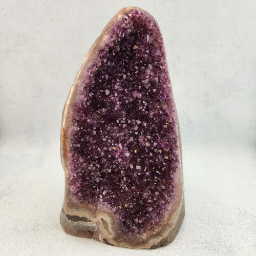 Amethyst Standing Cluster with Polished Edge (approx. 19x12x12cm)