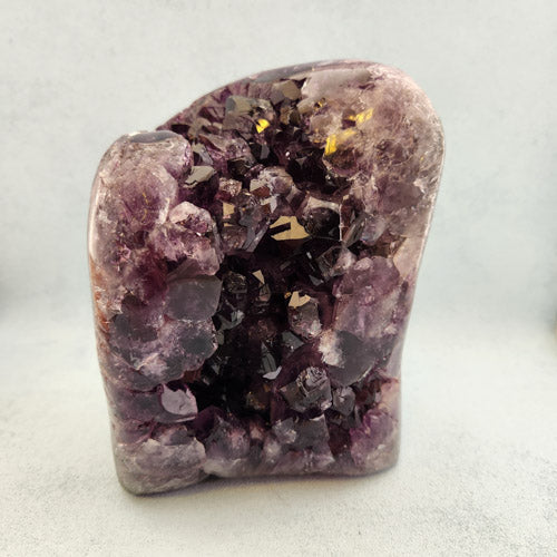 Amethyst Standing Cluster with Polished Edge (approx. 17x12.5x8.5cm)