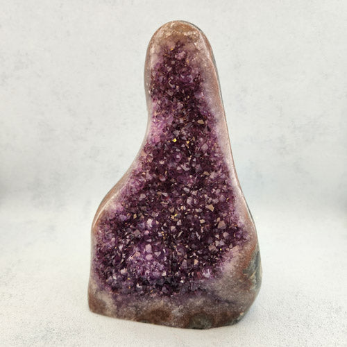 Amethyst Standing Cluster with Polished Edge (approx. 19x12x7cm)