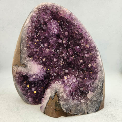 Amethyst Standing Cluster with Polished Edge (approx. 19.5x18x11cm)