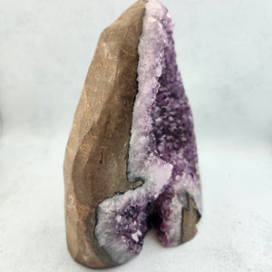 Amethyst Standing Cluster with Polished Edge