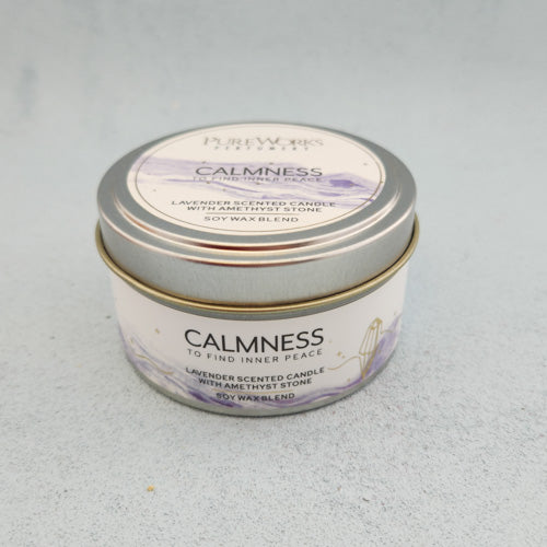 Calmness Lavender Candle With Amethyst (approx. 10 hrs burn