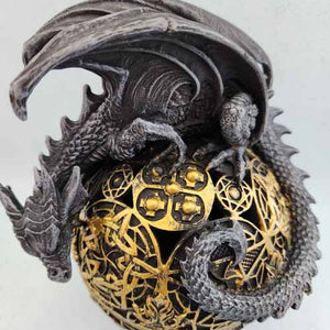 Dragon Dome Black & Gold Trinket Box 