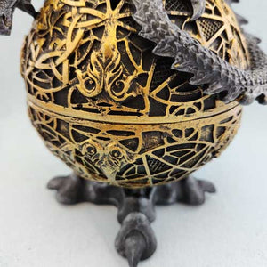 Dragon Dome Black & Gold Trinket Box 