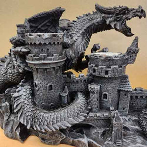 Dragon Guarding Castle with Tealights