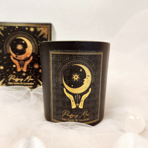 Palo Santo & Lavender Purifying Moon Manifestation Candle (approx. 20 hrs. burn time)