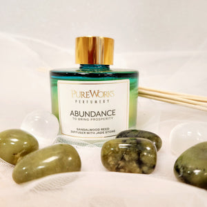 Sandalwood Abundance Reed Diffuser with Jade