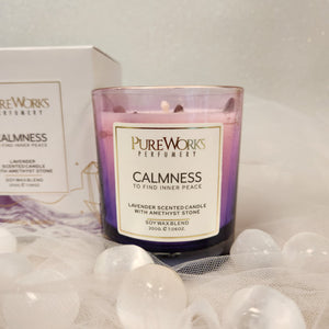 Calmness Lavender Candle With Amethyst Candle