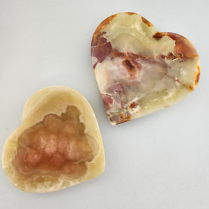 Banded Calcite aka Marble Onyx Heart Dish