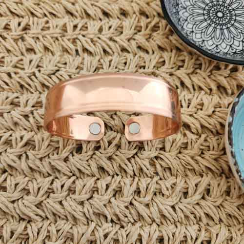 Plain Copper Bracelet with Magnets (extra large. NZ made. approx. 15mm wide)