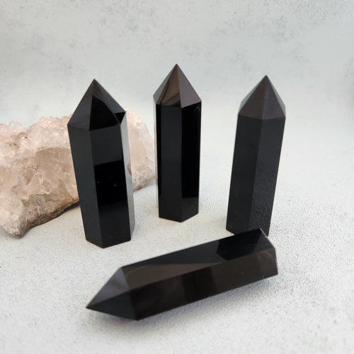 Black Obsidian Polished Point (assorted. approx. 7.5-7.8x2.3-2.4cm)